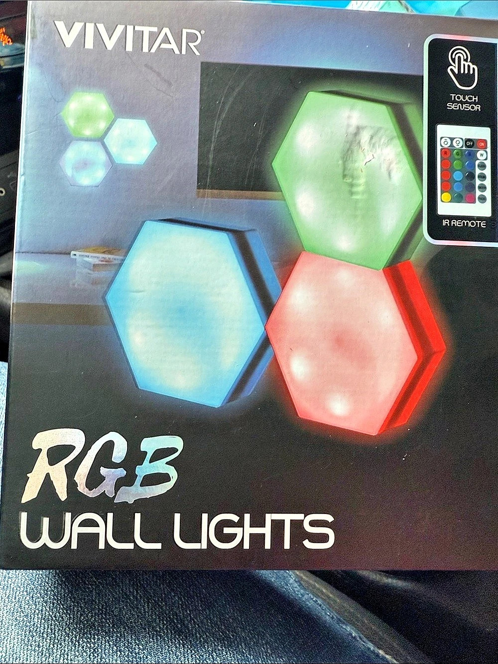 Vivitar RGB Wall Lights Hexagon Multicolor NWT